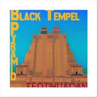 Black Tempel Pyrämid "Teotihuacán" Posters and Art